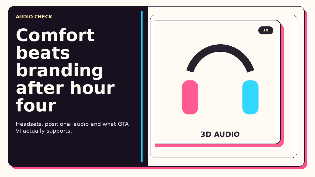 GTA VI Audio Guide: Headsets & 3D Audio graphic featuring PULSE Elite headset, Xbox wireless headset
